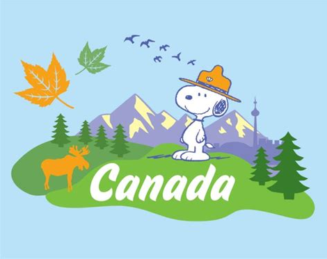 Snoopy in a canadian landscape
